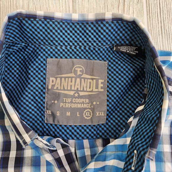 Panhandle Slim Shirt Adult XL Western Button Up Tuf Cooper Performance Mens - Picture 12 of 12